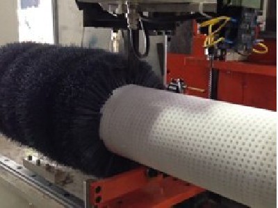 二軸高速磨料絲圓棒鉆孔植毛機